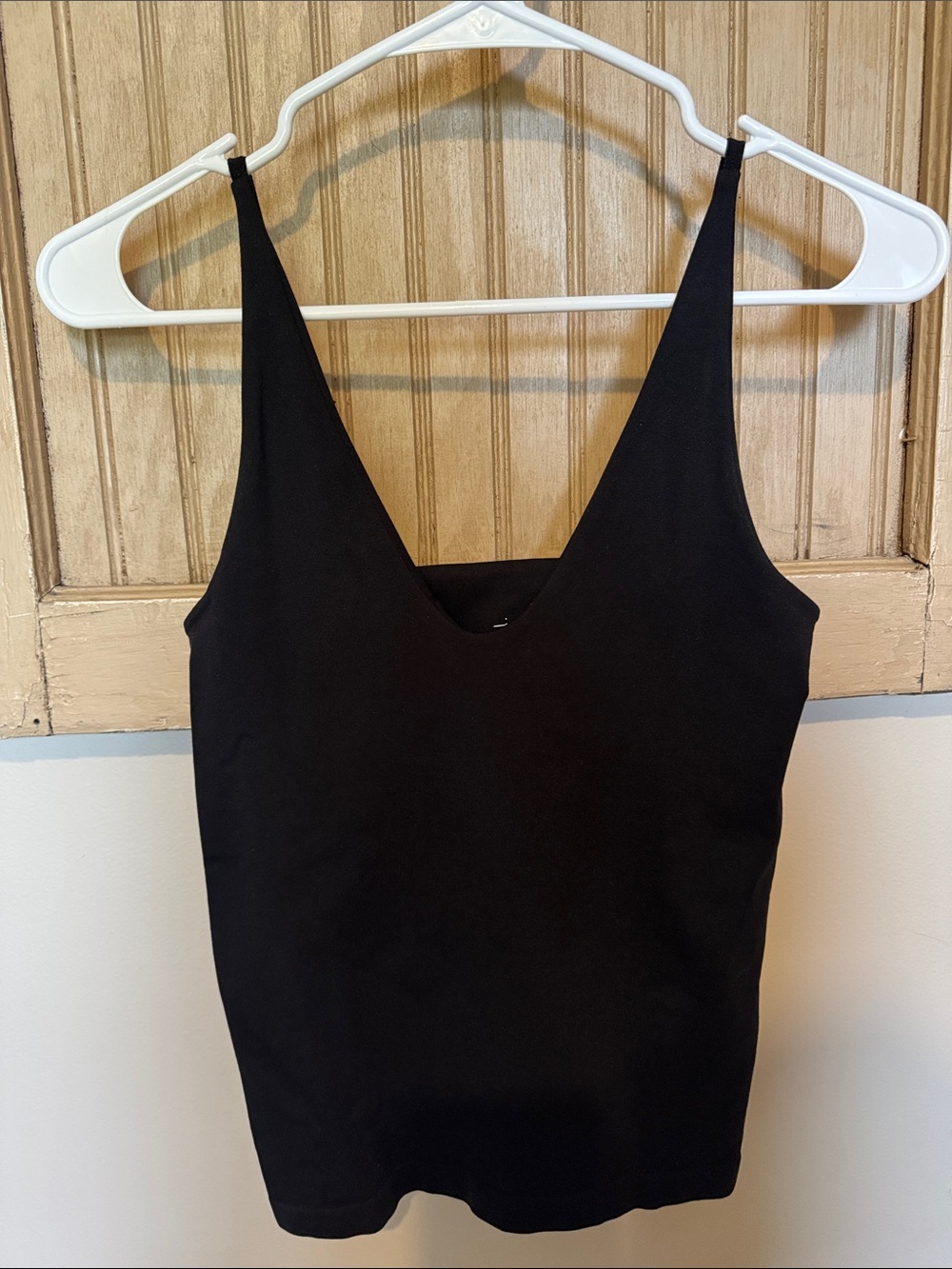 Free People Black V-Neck Slim Tank Top